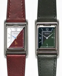 Vario VERSA Reversible Dual Time Year of the Horse Silver-Red Enamel Quartz Watch