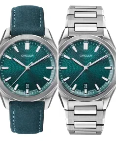 Circula Watches Facet 41 Petrol Suede Strap