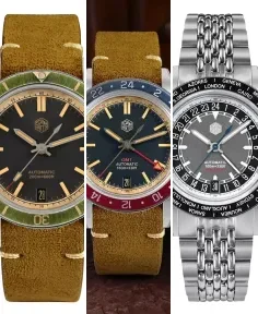 San Martin SN0116-B2 Green Bezel Insert Leather Strap