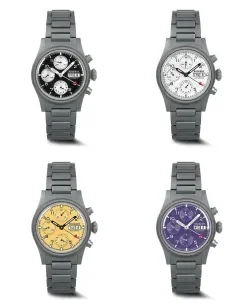 Boderry LANDMASTER Chronograph Titanium Automatic Tritium Field Watch Reverse Panda-bracelet