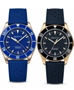 Aquatico Bronze Raider Ceramic Blue Dial NO DATE