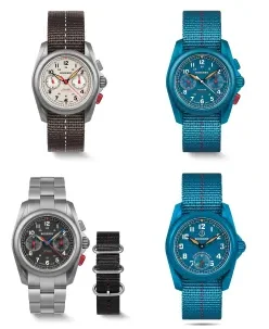 Boderry VOYAGER Chronograph Titanium Mechanical Field Watch, 100M Water Resistant Cream