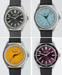 HALIOS SEAFORTH IV Sunburst Grey Fixed Bezel Titanium Rubber Strap Only