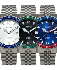 Heritor Watches Heritor Automatic Dominic Bracelet Watch w/Date Blue/Silver