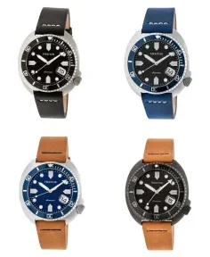 Heritor Watches Heritor Automatic Morrison Leather-Band Watch w/Date Leather Black/Silver
