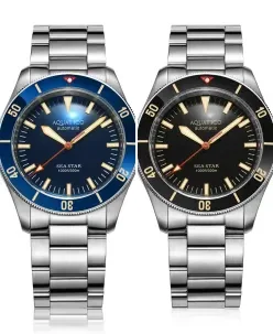 Aquatico Sea star V2 blue dial ceramic bezel (Swiss SW 200-1) No Date