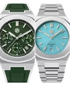 San Martin SN075-G-B2 Sunray Green Rubber Strap