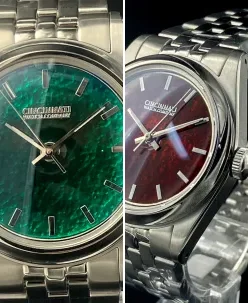 Cincinnati Watch Company Teal Green Enamel over Hammered Finish