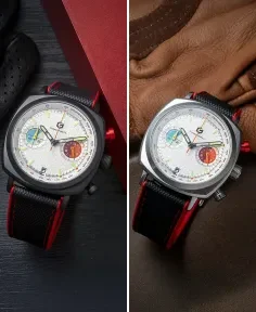 Geylang Watch Co APEX - Hybrid Chronograph Black Case, White Dial