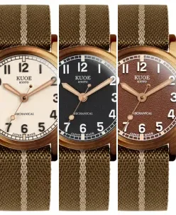Kuoe OLD SMITH 90-002 35mm Version Bronze Case Ivory Dial No-Date