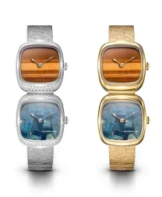 Dennison Dual Time Mini Tiger Eye & Opal Diamonds