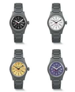 Boderry LANDMASTER GMT Titanium Automatic Tritium Field Watch Black-bracelet