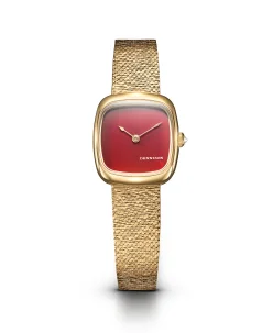 Dennison Mini Red Jasper In Gold Gold Bark Mesh
