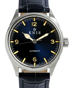 KNIS Kyoto Automatic Retro Modern - Blue Dial with Blue Leather Strap KN002-BLBLLE