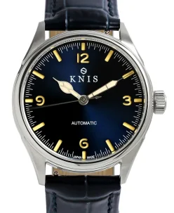 KNIS Kyoto Automatic Retro Modern - Blue Dial with Blue Leather Strap KN002-BLBLLE