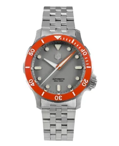 San Martin SN085-G Grey Dial With Orange Bezel Insert