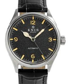 KNIS Kyoto Automatic Retro Modern - Black Dial with Black Leather Strap KN002-BKBKLE