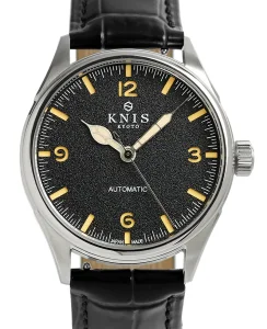 KNIS Kyoto Automatic Retro Modern - Black Dial with Black Leather Strap KN002-BKBKLE