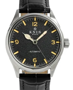 KNIS Kyoto Automatic Retro Modern - Black Dial with Black Leather Strap KN002-BKBKLE