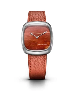 Dennison Natural Red Agate Stone In Steel Red-Brown