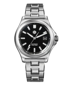 San Martin SN0119-B Black Stainless Steel H Shape Bracelet