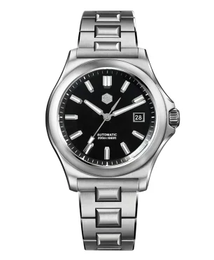 San Martin SN0119-B Black Stainless Steel H Shape Bracelet