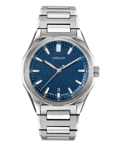 Circula Watches Facet 41 Blue Steel Strap with Extension Folding Clasp