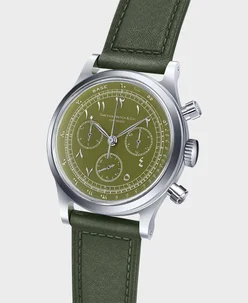 Time This 1960s Vintage Style Chronograph Green