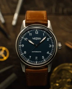 Weiss Watch Company Automatic Standard Issue Field Watch with Date - Blue Dial