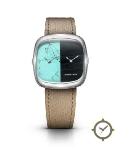 Turquoise & Falcon Eye Stone In Steel