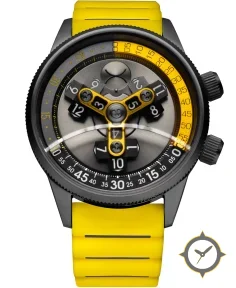 Vendetta II Automatic Wandering Hour Gunmetal Yellow