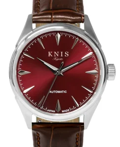 KNIS Kyoto Automatic Sunray Dial Wine Red Brown Leather KN001-RDBRLE