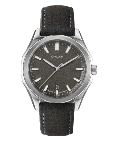 Circula Watches Facet 41 Anthracite Suede Strap