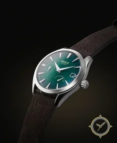 Argos Watch Co Olympus Basil Green Silver Leather