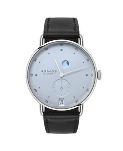 Nomos Glashütte Metro date power reserve ice blue Reference 1121