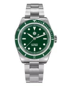 San Martin SAN-MARTIN-SN004-G-A A2 with BGW-9 blue lume A2 Green Dial With Logo Pencil Hands