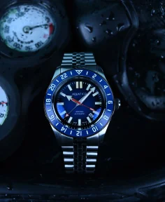 Aquatico Sea Recon GMT Tritium Blue Dial