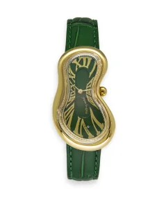 Exaequo Classic Melting Stainless steel 316L Green - PVD Yellow Gold