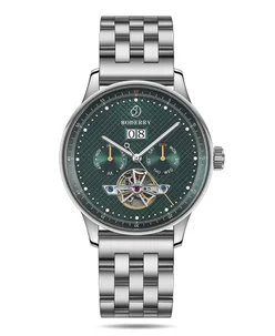 Boderry THE CHECKMATE Complication Automatic Watch with Date,Day,Month Display -Emerald & Bracelet