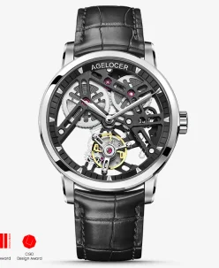 Agelocer Original Skeleton Free-sprung Balance Flying Tourbillon Manual Winding