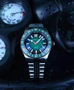 Aquatico Sea Recon GMT Tritium Green Dial