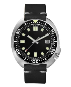 San Martin SN047-G-B Black No LOGO Leather Strap