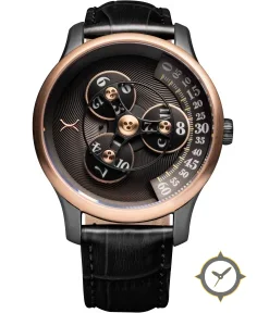 Triptych Automatic Wandering Hour Gunmetal Copper