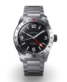 Gruppo Gamma VENTURO Field Watch GMT - Black Dial Blue Lume