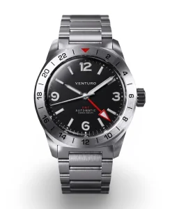 Gruppo Gamma VENTURO Field Watch GMT - Black Dial Blue Lume