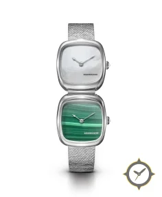 Dual Time Mini – White MOP & Malachite