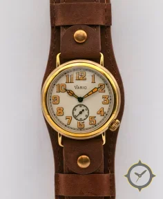Vario 1918 Trench Brass Cream Dial with Orange Lume Watch