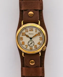 Vario 1918 Trench Brass Cream Dial with Orange Lume Watch
