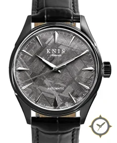 KNIS Kyoto Meteorite Made in Japan Automatic Watch Men's Leather Strap Leather Black KN001-MTBKLE
