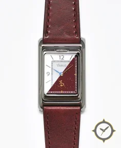 Vario VERSA Reversible Dual Time Year of the Horse Silver-Red Enamel Watch